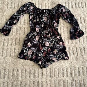 Xhilaration Black Floral romper